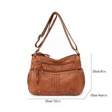 Túi Tote Retro Thời Trang Có Đinh Tán Bắt Mắt - Thiết Kế Đeo Chéo Rộng Rãi Cho Phụ Nữ - Túi Đeo Vai Hoàn Hảo Cho Mọi Ngày - màu nâu - Xem 5