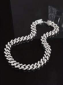 kuuioe 1Pc Punk Phong Cách Hip-Hop Vòng Cổ Đính Kim Cương Giả Hoàn Toàn, Theo Chủ Đề Dopamine, Unisex, Nhiều Kích Cỡ Có Sẵn Để Mặc Hàng Ngày - kim cương - Xem 10