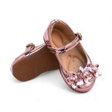 Children's Shoes Girl Girl Doll Shoes Female Flower Girl Shoes Buckle 20 To 34 Party Flower Christening - 玫瑰金 - 查看 5