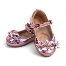 Children's Shoes Girl Girl Doll Shoes Female Flower Girl Shoes Buckle 20 To 34 Party Flower Christening - 玫瑰金 - 查看 1