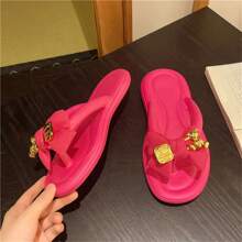 Cute & Fashionable Cartoon Bear Soft Sole Flip Flops Women Summer Casual Holiday Slip-Resistant Beach Slippers