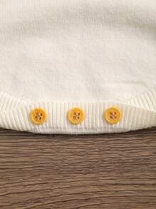 Barboteuse à manches longues en tricot avec motif de biche bébé fille