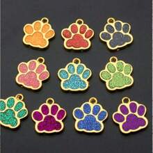 1 pieza Etiqueta de identificación personalizable con diseño de huella de animal lindo, se puede grabar con su número de teléfono y el nombre de su mascota, etiqueta de perro grabada, etiqueta de identificación de gato, etiqueta de identificación de mascota personalizada, utilizada para evitar que las mascotas se pierdan al aire libre, se puede colgar en el collar de gato/perro, colgante para mascota - Rojo - Ver 9