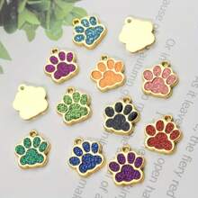 1 pieza Etiqueta de identificación personalizable con diseño de huella de animal lindo, se puede grabar con su número de teléfono y el nombre de su mascota, etiqueta de perro grabada, etiqueta de identificación de gato, etiqueta de identificación de mascota personalizada, utilizada para evitar que las mascotas se pierdan al aire libre, se puede colgar en el collar de gato/perro, colgante para mascota - Rojo - Ver 3