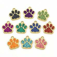 1 pieza Etiqueta de identificación personalizable con diseño de huella de animal lindo, se puede grabar con su número de teléfono y el nombre de su mascota, etiqueta de perro grabada, etiqueta de identificación de gato, etiqueta de identificación de mascota personalizada, utilizada para evitar que las mascotas se pierdan al aire libre, se puede colgar en el collar de gato/perro, colgante para mascota - Rojo - Ver 10