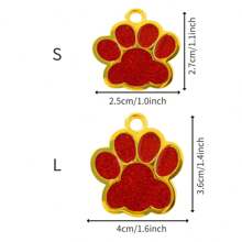 1 pieza Etiqueta de identificación personalizable con diseño de huella de animal lindo, se puede grabar con su número de teléfono y el nombre de su mascota, etiqueta de perro grabada, etiqueta de identificación de gato, etiqueta de identificación de mascota personalizada, utilizada para evitar que las mascotas se pierdan al aire libre, se puede colgar en el collar de gato/perro, colgante para mascota - Rojo - Ver 12