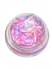4 Boxes Glass Aurora Nail Art Glitter Flakes, Multicolor Aurora Holographic Shiny Nail Sequins, 3x3cm Round Shaped Box Nail Glitter Flakes For DIY Manicure And Craft Design Nail Charms Nail Supplies