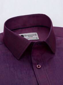Men's Dress Shirt 50% Polyamide, 30% Cotton, 20% Viscose - Purple - View 1