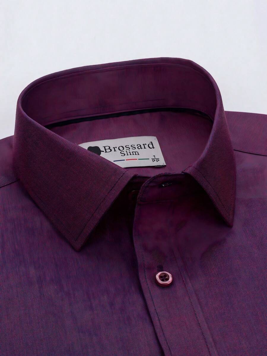Men's Dress Shirt 50% Polyamide, 30% Cotton, 20% Viscose - Purple - View 1
