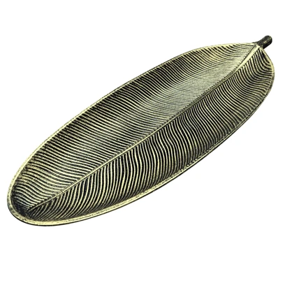 Centro De Mesa 1 Folha Dourada Decorativa