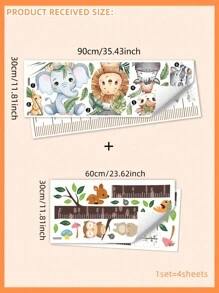 1set Tree Trunk, Bird, Animal, Elephant, Lion, Rabbit Height Measurement Wall Decals For Bedroom And Living Room Decoration,Stickers,Wall Decal, Vinyl Decal For Home Decorations,Spring Decoration Items Refresh Your Home,Rama Decoration Stickers Gifts Birthday Graduation