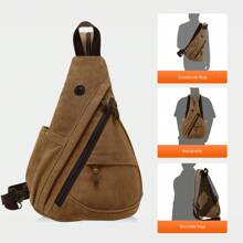 PAKRYS Cowboys Sling Bag For Men With Earphone Hole Vintage Zipper For Girls Boys Hiking Travel Beach Gym School Camping Outdoor
