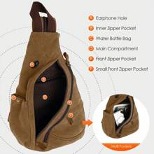 PAKRYS Cowboys Sling Bag For Men With Earphone Hole Vintage Zipper For Girls Boys Hiking Travel Beach Gym School Camping Outdoor