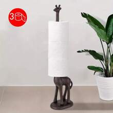 Cast Iron Animal Toilet Paper Holder Freestanding Kitchen Paper Towel Roll Pole Bathroom Decor Summer - Variant1 - View 3