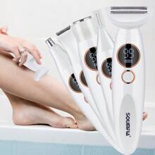 1pc USB Rechargeable 5W Electric 5-In-1 Multifunctional Lady Eyebrow Trimmer, Intimate Hair Removal Razor