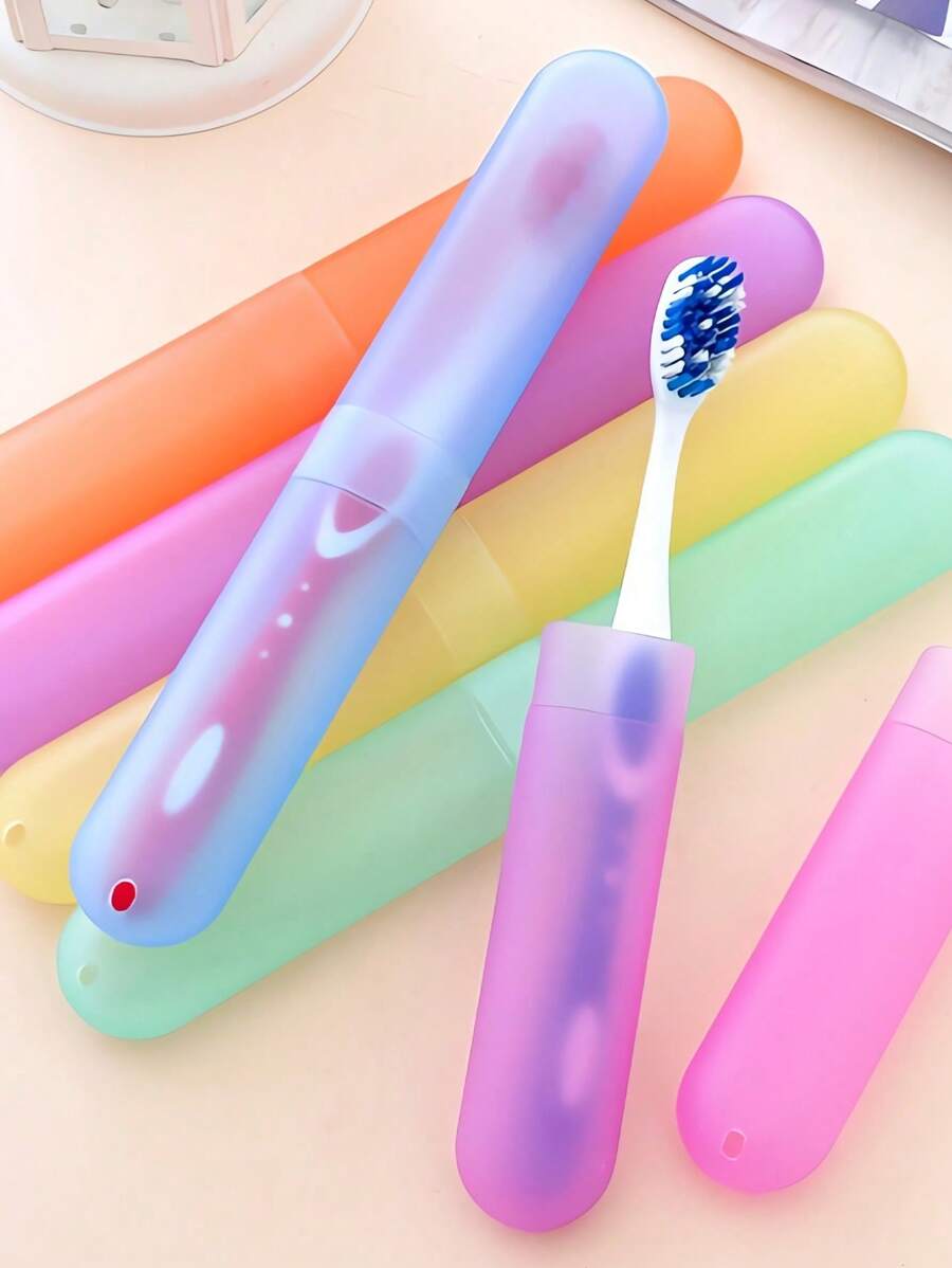 1/3/5件装牙刷盒混合便携式牙刷盖架牙刷卫生护理户外用品随机颜色适用于旅行牙刷盒旅行徒步露营盖保护套适用于户外旅行和家庭浴室收纳配件家居小工具学校用品大学宿舍学生牙刷盖牙刷盒牙刷牙刷保护套适用于旅行浴室旅行必需品适用于假期旅行配件 - 彩色 - 查看 1