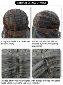 alicegarden 1 Synthetic Heat-Resistant ,Wavy Wigs Multicolor Wig ,28 Inches Long, Made Of Fiber, Suitable For Daily Use, Natural And Realistic Wig(Excluding Accessories) - Multicolor - View 10