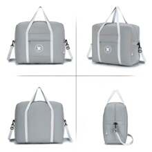 Cabin Bag 45x36x20 New Foldable Travel Duffle Bag Carry-On Hand Luggage Small Under-Seat Lightweight Holdall Suitcase Handbag - Black - View 6