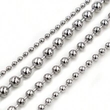 2 Meters 1.5/2.0/2.4/3.0mm Diameter Stainless Steel Ball Bead Chains For DIY Necklaces Jewelry Making Accessories - Silver - View 2
