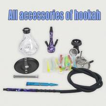 Hookah Set With Everything 1 Hose,Shisha With Ceramic Bowl Tongs Mouth Tips Foils Accessories Premium Shisha Complete Set