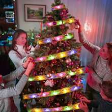 1 st. LED-kerstlintverlichting 39,37/78,74/196,85/393,7 inch zilver/gouden lint met koperdraad, feeënlichtsnoer, kerstboom, decoratief lint, strikken, lampen, op batterijen, voor thuis, tuin, tuin, bruiloft, verjaardag, feest, kerstboom, festivals, nieuwjaarsdecoratie (1/2/5/10 m gouden/zilveren lint; warm wit/wit/kleurrijk licht), kamerdecoratie, kerstdecoratie, kerstverlichting, slaapkamerdecoratie, woondecoratie, feestdecoratie, vakantie, festival, kerstcadeau, Thanksgiving, kerstboomdecoratie, ornamenten