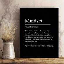 1pc Mindset Effect Poster, A Powerful Mind Can Achieve Anything-Psychological Suggestion Canvas Poster, Inspiring Art Wall Decoration, Hanging Living Room Hallway Bedroom Sofa Wall Decoration Art, Wall Art, Ready To Use Out Of The Box, Framed - 黑色 - 查看 5