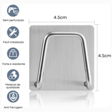 Stainless Steel Sponge Hooks Sink Sponge Holder Shelf - Choose Your Kit - 4 個掛鉤 - 查看 7
