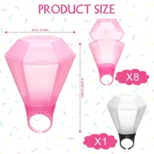 Set de 9 piezas Copas de chupito con anillo de plástico con strass para anillos de boda, artículos para fiestas de despedida de soltera, decoración de duchas nupciales y recuerdos de fiesta