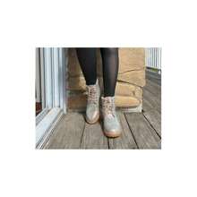 Lace Up Rhinestone Glitter Combat Boots, Metallic Boots Vacation Shoes Halloween Wonderful - 銀色 - 查看 10