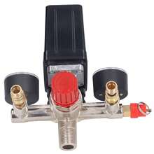 Air Compressor Pressure Switch, Air Compressor Pressure Valve Kit Self-Loading Dump Heavy Duty Vertical 90‑120 PSI With Gauge For Pump - 黑色 - 查看 8