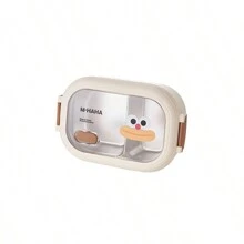 1pc Stainless Steel Bento Box With Funny Slogan Print, Single Layer Lunch Box - Multicolor - View 8