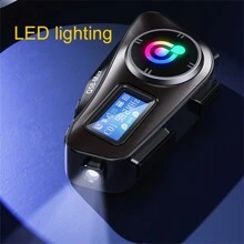 Q58-Max Motorcycle Helmet Intercom Bluetooth Headset IP65 Waterproof LCD Display 2 Riders Music Share With LED Light 500M Interphone