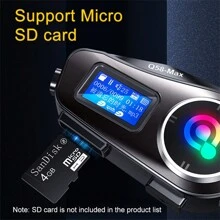 Q58-Max Motorcycle Helmet Intercom Bluetooth Headset IP65 Waterproof LCD Display 2 Riders Music Share With LED Light 500M Interphone