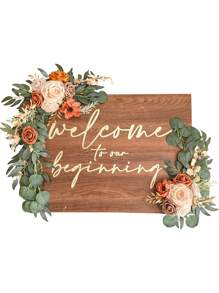 2 Packs Deluxe Artificial Rose Garland Decoration Kits With Ties & Clips- Plastic Rose Flowers For Wedding Arch & Welcome Sign Decor - Perfect For Thanksgiving Events, Valentine Day, Gift Gifts Birthday Graduation