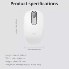 Logitech Ratón Bluetooth inalámbrico M196, compacto y portátil para oficina, hogar, laptop, estudiantes y uso empresarial (Blanco)