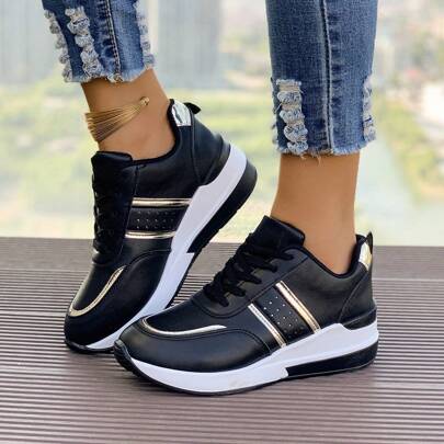 Women's Casual High Top Sneakers, Fashion Vulcanized Shoes, Classic White Trainers