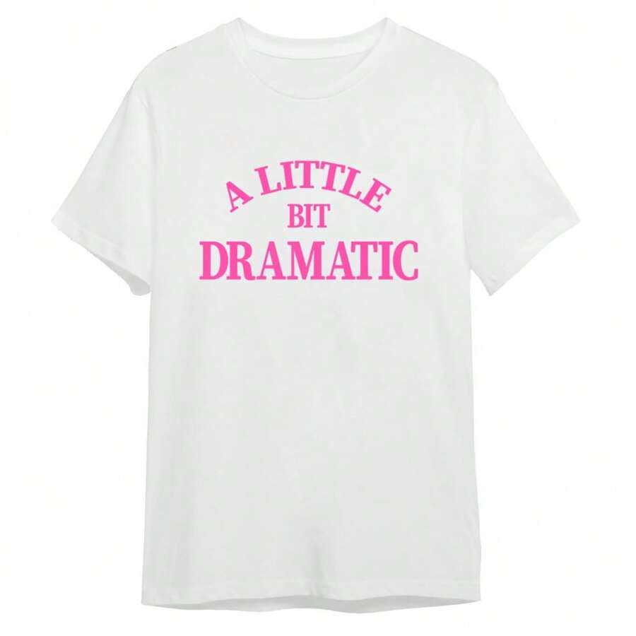 A Little Bit Dramatic  Cotton T-Shirt Release - 白色 - 查看 1