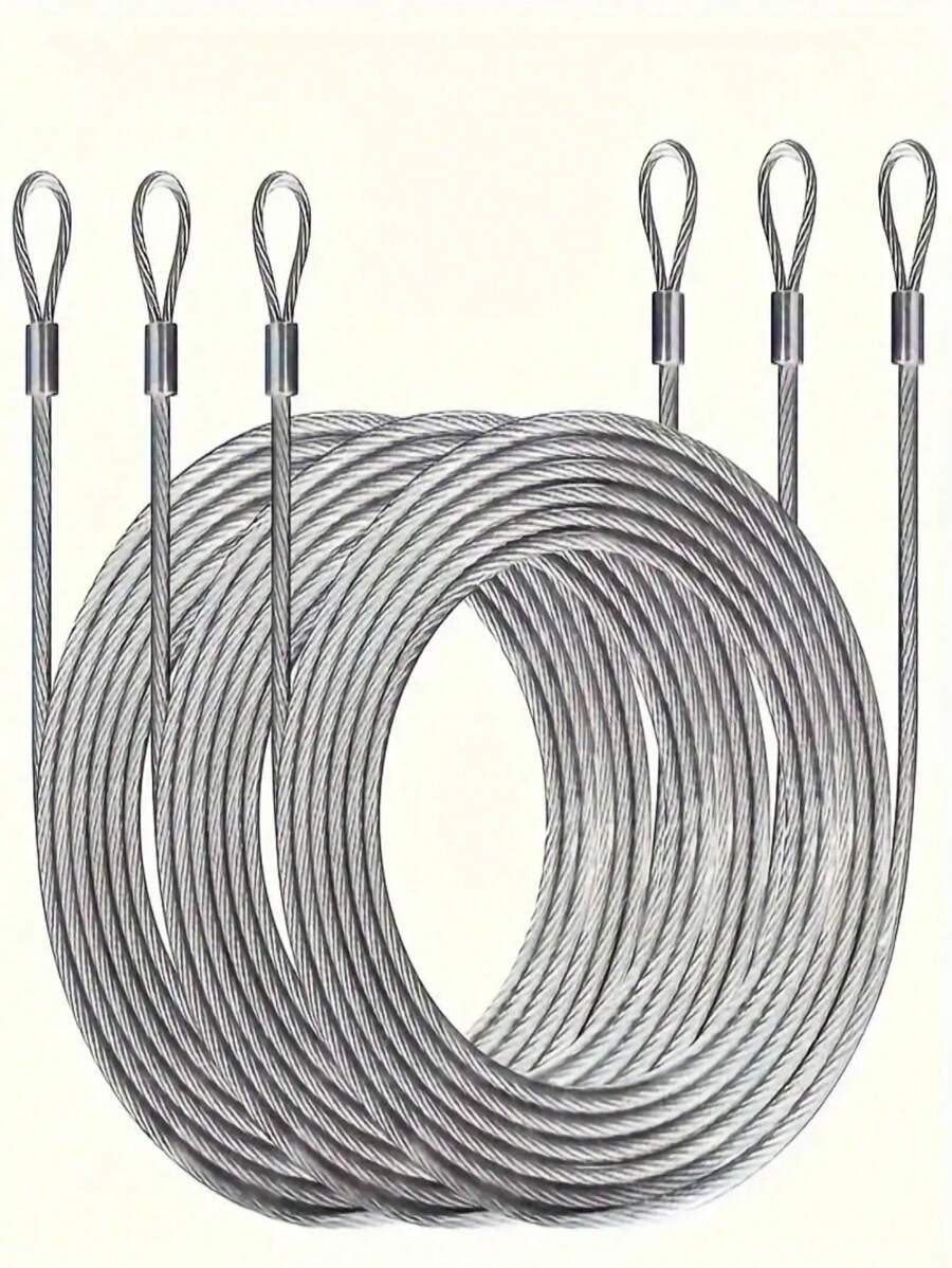 Cable de acero para tender ropa al aire libre, tienda de campaña, correa para perros - plata - Ver 1