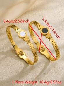 1 Stück Klassisches Edelstahlarmband mit römischen Ziffern, Schmuck, eingravierte Buchstaben, Paararmbänder, Damenschmuck, Cut Out