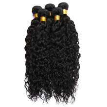 3 Bundles Water Wave Human Hair 15A Brazilian Virgin Wet And Wavy Ocean Wave Bundles Double Weft Deep Wavy Bundles Natural Black Color Hair Extensions Curly Wavy Soft - Natural Black - 查看 5