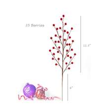 Set Of 12: Red Holly Berry Stems With Lifelike Berries | 19-Inch | Festive Holiday Decor | Trees, Wreaths, & Garlands | Christmas Picks | Home & Office Decor, Floral Home By Artificial Flowers - Red - View 1