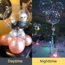 LED Bobo Balloons 10 PACKS, Light Up Balloons 20 Inches Helium Style Glow Clear Balloons For Christmas Wedding Birthday Valentines Day Halloween Party Supplies Decorations (Colorful) - Multicolor - View 9
