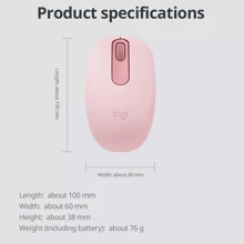 Logitech 无线蓝牙鼠标 M196，小巧便携，适合办公室、家庭、笔记本电脑、学生、商务使用（粉色） - 粉色 - 查看 7