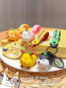 1 件手工制作可爱博美犬 PVC 吊坠饰物钥匙扣背包配件礼物送给女朋友钥匙扣饰物钥匙扣配件女士钥匙扣小礼物钥匙扣腕带礼物送给她 - 黑與白 - 查看 4