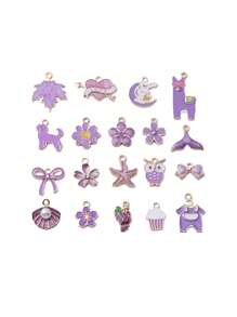 10-200 件随机混合时尚 3D 锌合金油滴卡通可爱昆虫、动物、植物、花卉、蝴蝶结吊坠、耳环、项链、手链、钥匙扣、发夹、包包挂件、手机挂件 DIY 珠宝配件 - 卡通可愛吊墜 - 查看 9