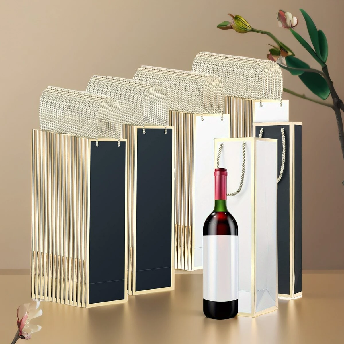 Wine Gift Bags Wine Bottles Bags With Handle Christmas Liquor Champagne