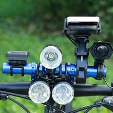 1 buah Rak Ekstensi Sepeda Paduan Aluminium 20cm, Dudukan Lampu Odometer Ganda Multifungsi dengan Lampu Senter - MultiWarna - View 10