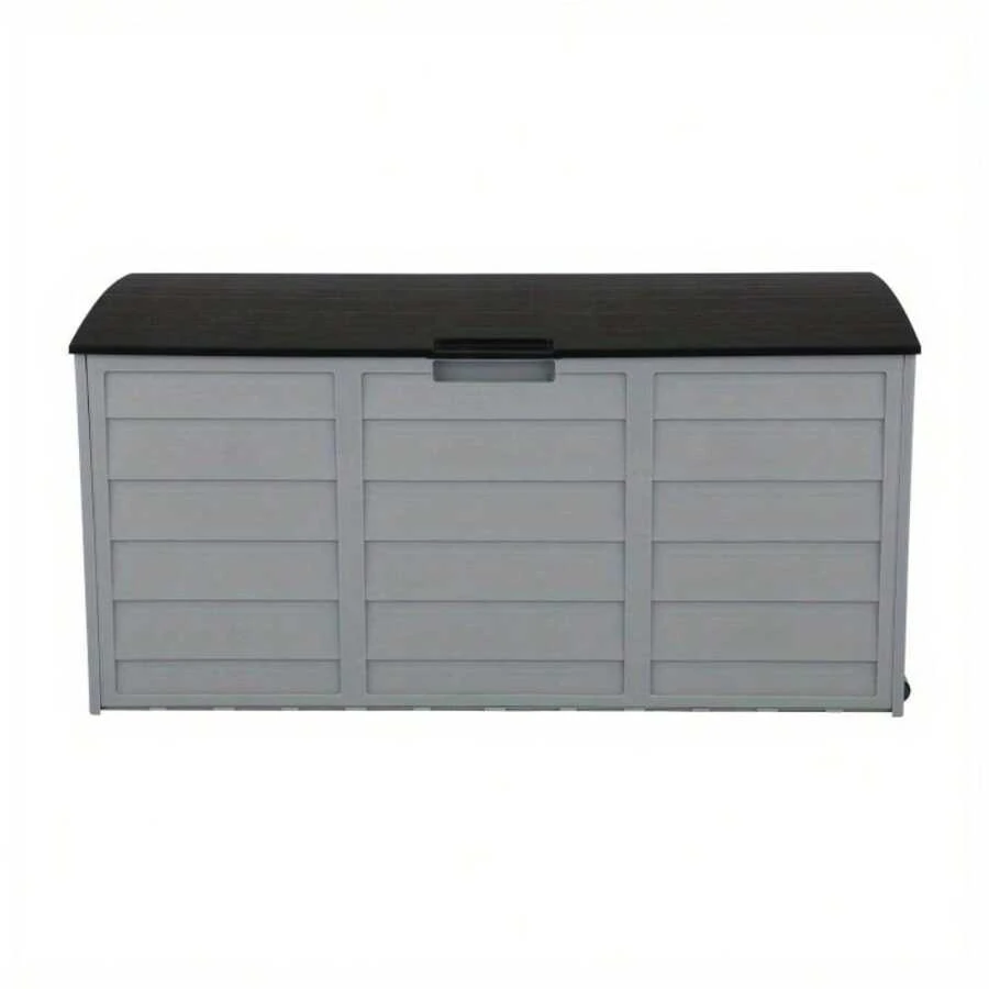 Outdoor Storage Deck Box Large Chest Bin Patio Garden 75-Gal Container - Black & Gray - View 1