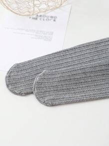 4 双女孩垂直条纹、粗针织、纯黑/白/灰色/卡其色紧身裤，适合所有季节，公主风格 - 彩色 - 查看 9