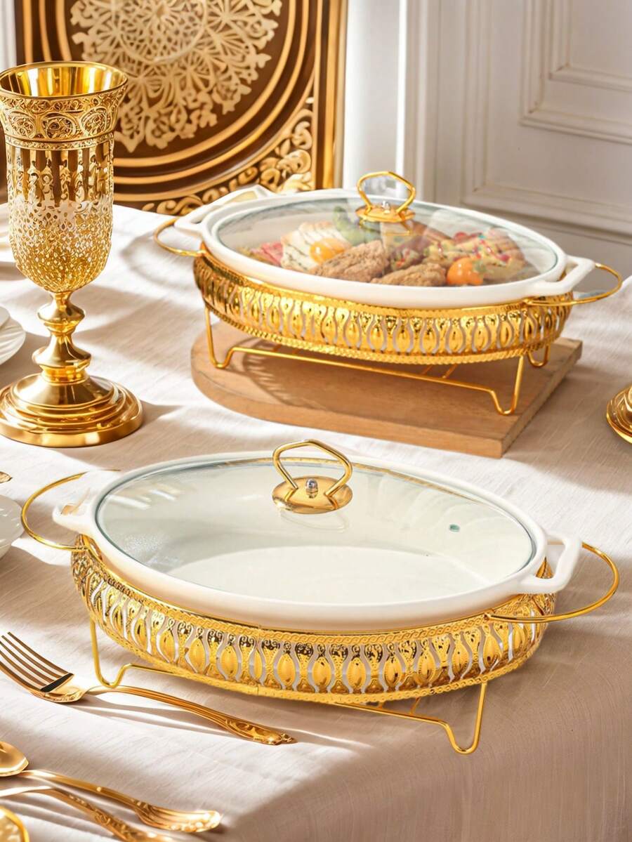 1set Ceramic Pot With Lid, Cookware For Party, Home Kitchen Use Seafood Boil - Multicolor - View 1